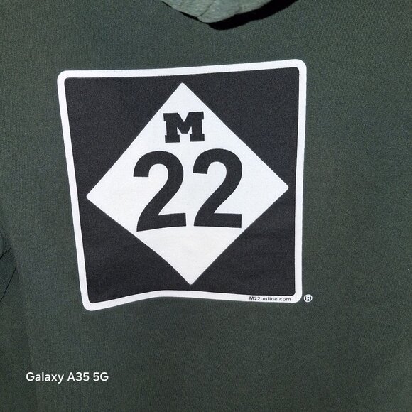 M22 Green Pullover Hoodie With Front & Back Logo Print M - Picture 5 of 5